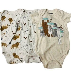 Star Wars NWT and Animals One Piece Romper Bundle 18 Months 3 pieces